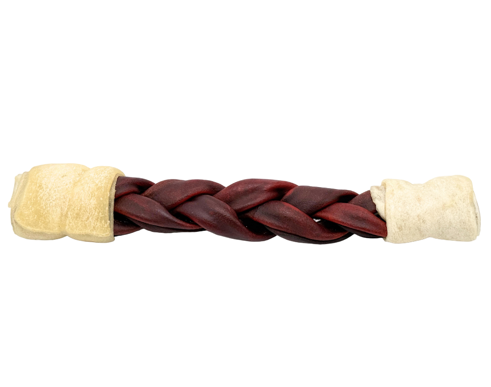 12” Braided Beef Collagen Dog Chew With Wrapped Ends